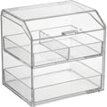 BOONT Clear Acrylic Lidded Cosmetic Box 2 Tier