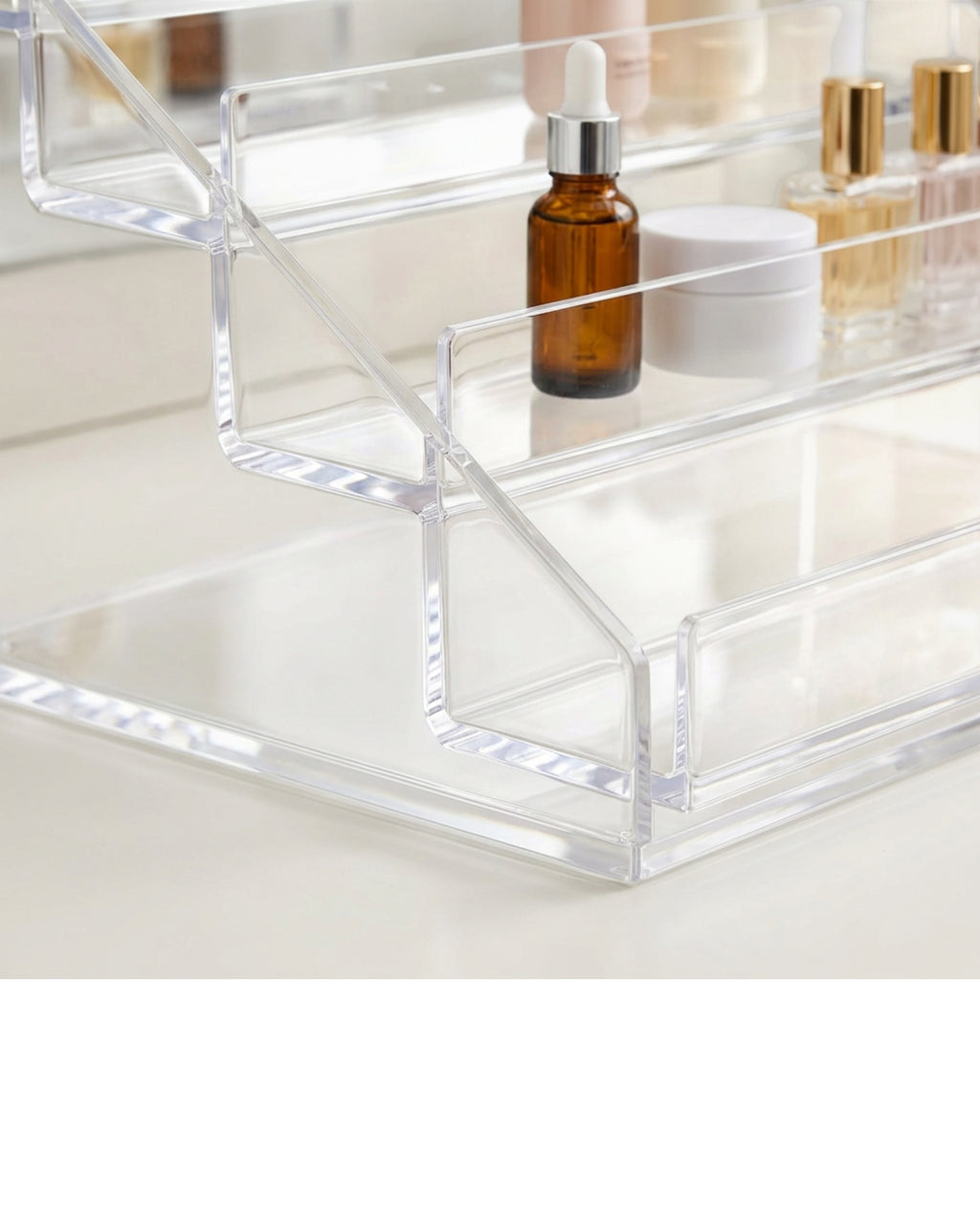 BOONT Clear Acrylic Stepped Skincare Organizer 4 Level
