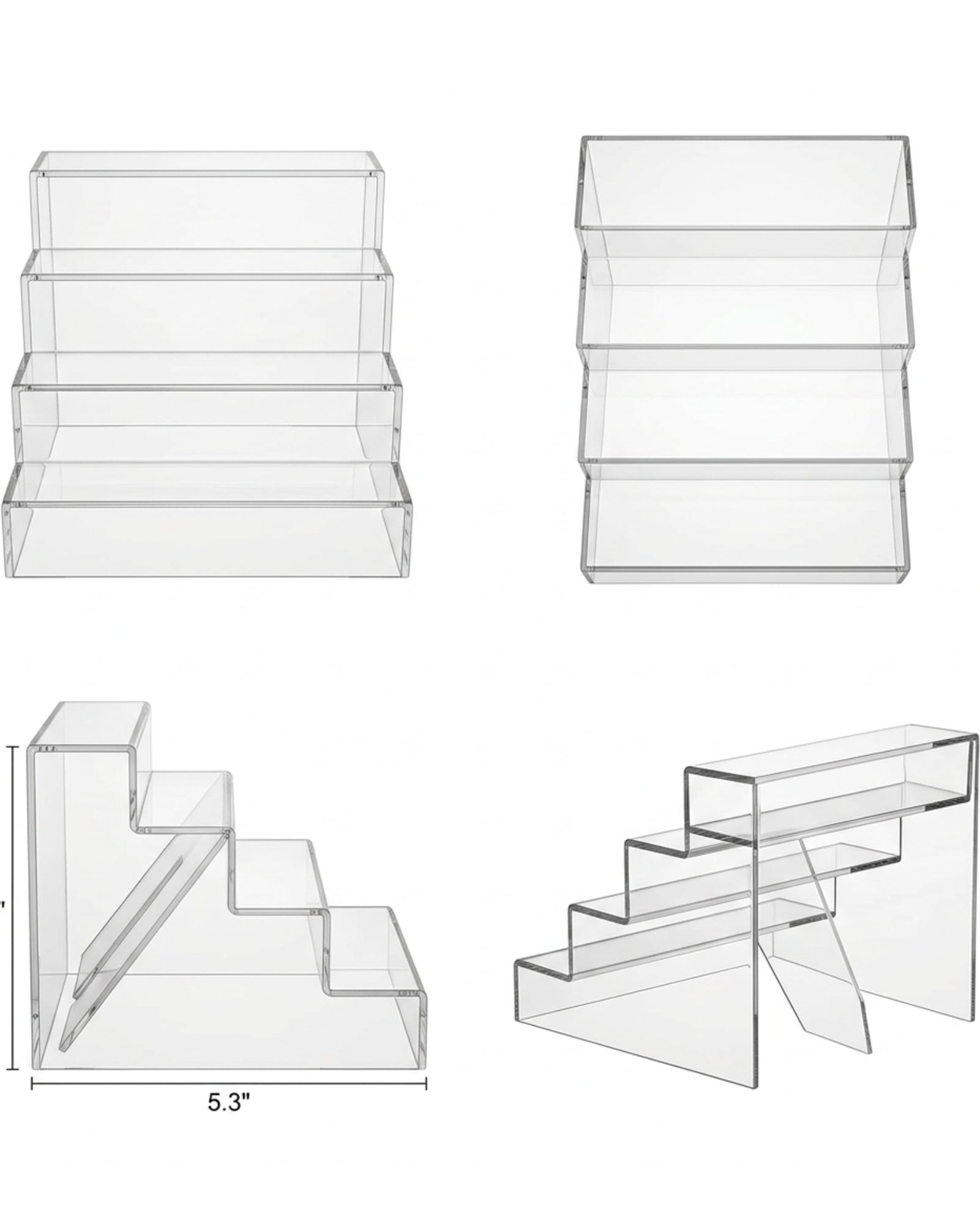 BOONT Clear Acrylic Stepped Skincare Organizer 4 Level