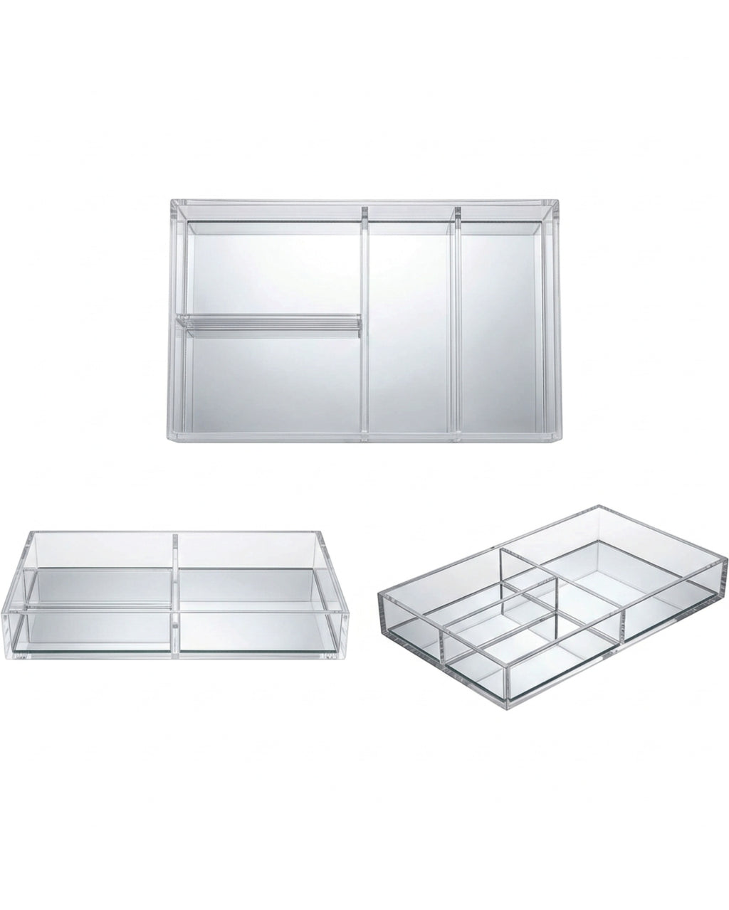 BOONT Clear Acrylic Vanity Tray Organizer Mirror Base