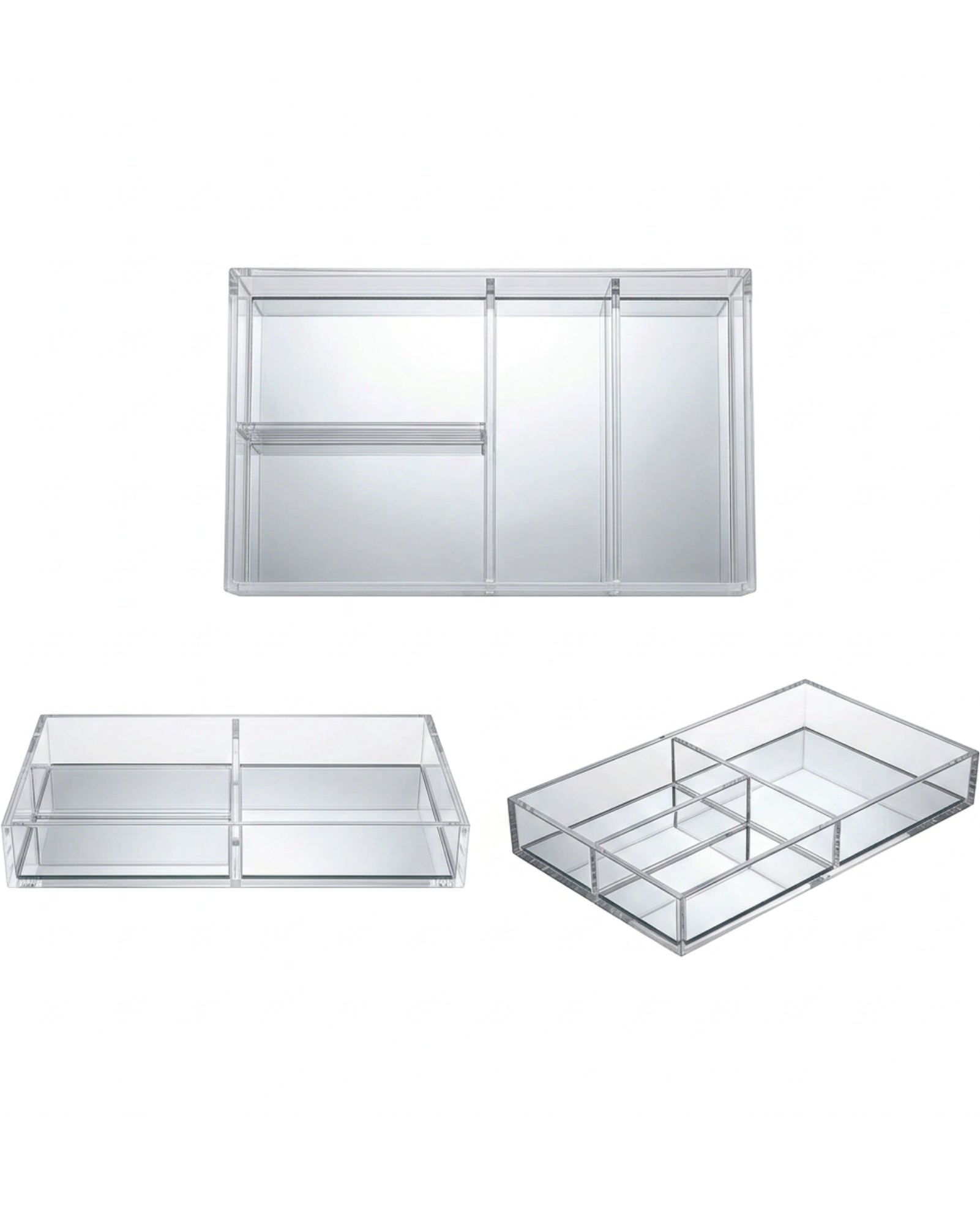 BOONT Clear Acrylic Vanity Tray Organizer Mirror Base