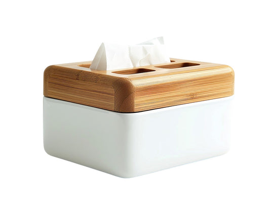 BOONT Eco-Friendly Bamboo Tissue Box Holder | Multi-Functional Desktop Storage Organizer