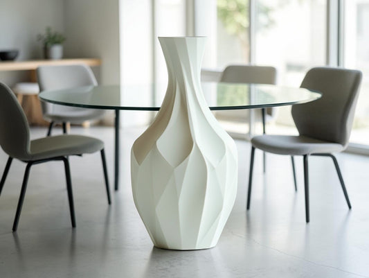 BOONT Minimalist Matte Ceramic Geometric Vase | Modern Nordic Flower Pot for Home Decor